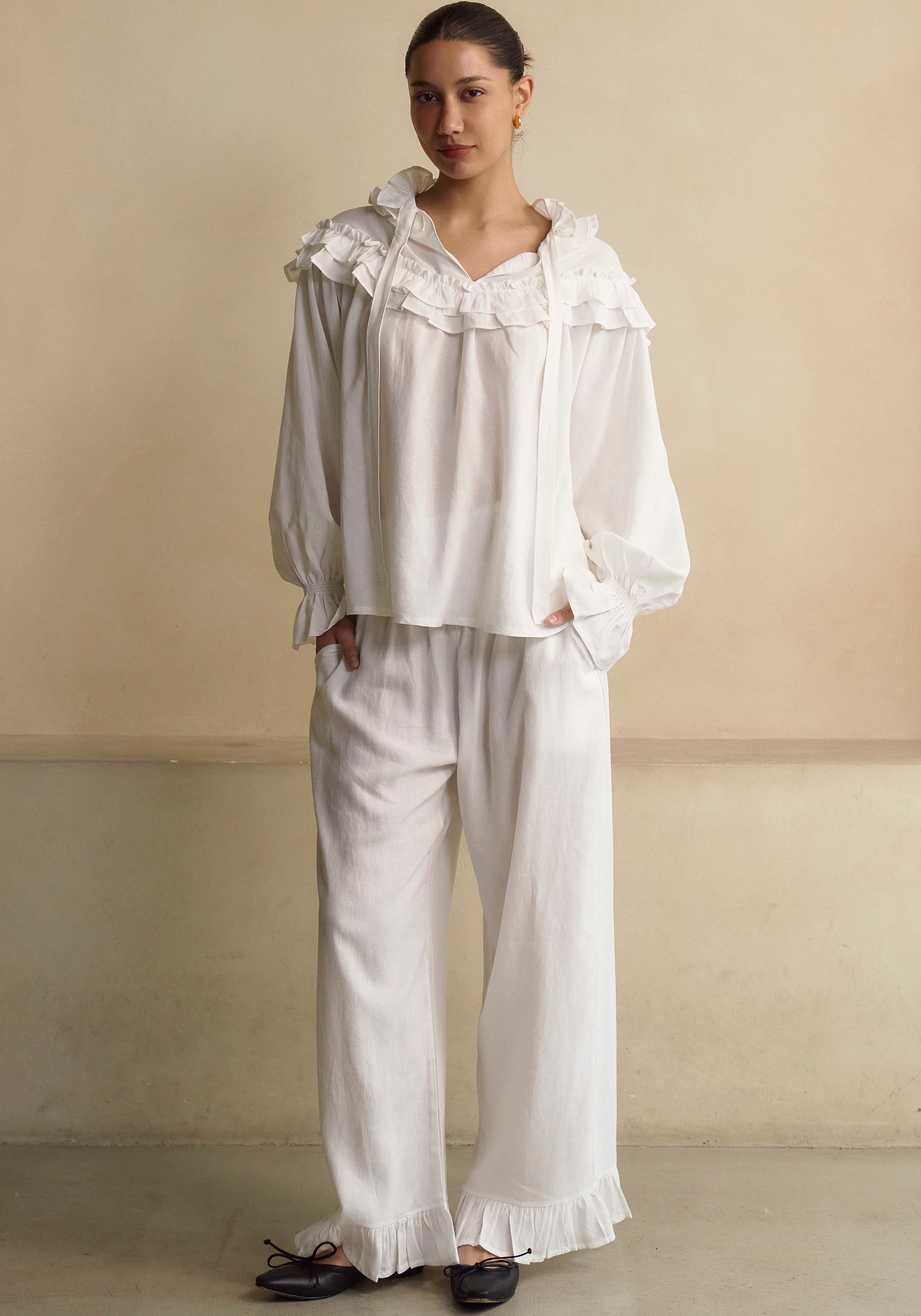 Freya Linen Blouse & Pants Set - gallery