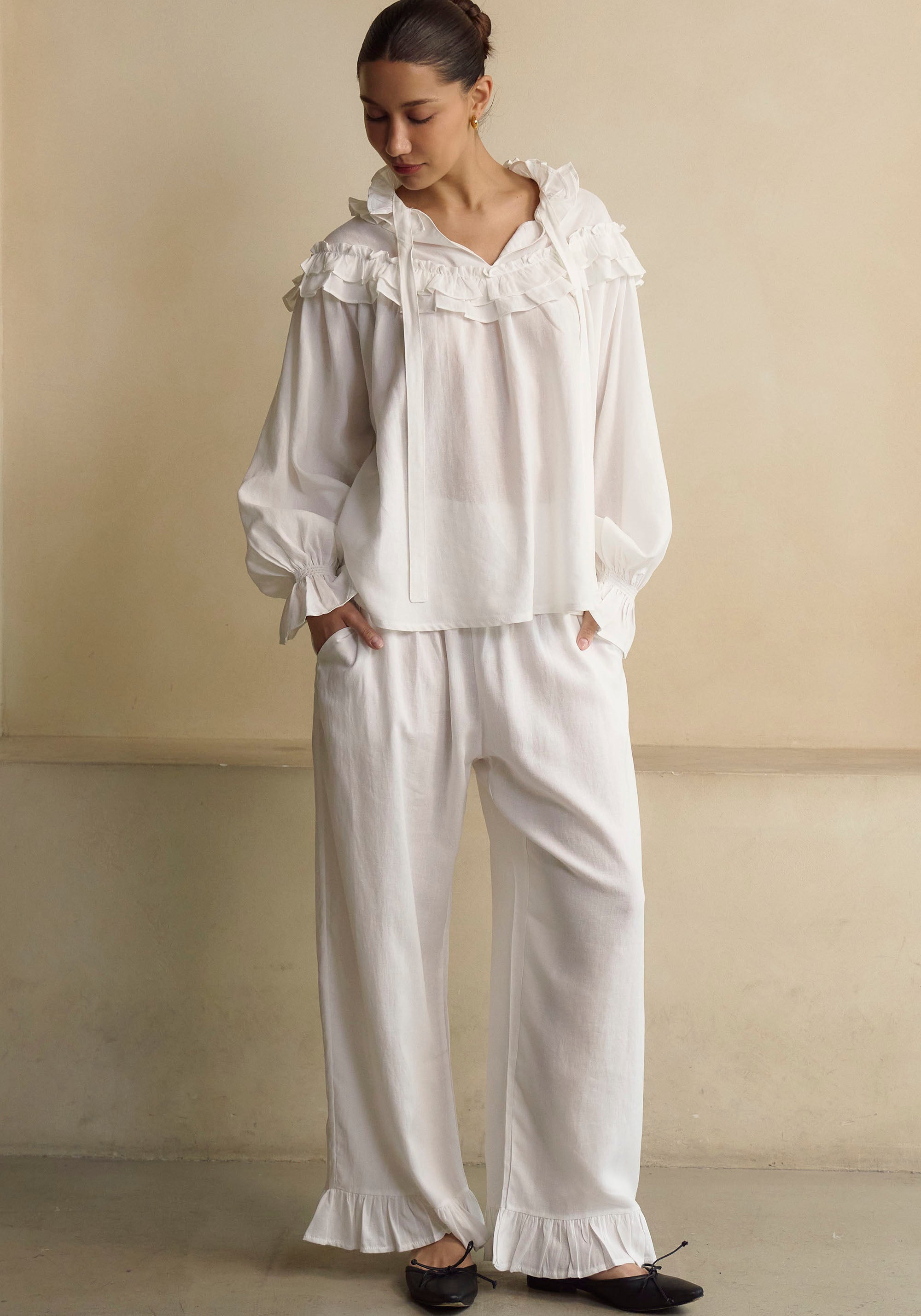 Freya Linen Blouse & Pants Set - gallery