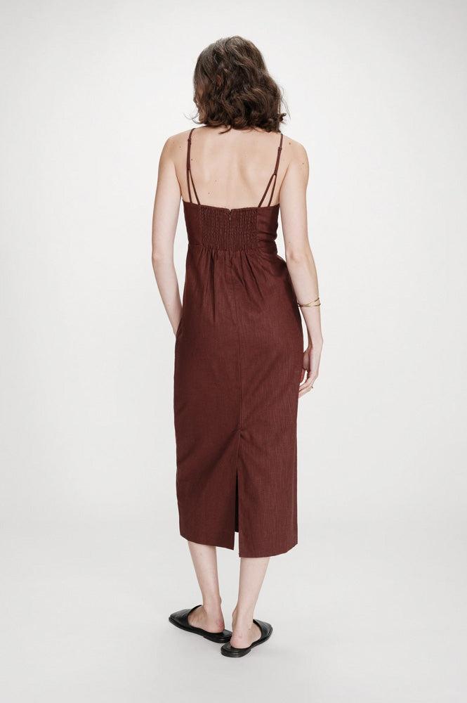 Veranys Chocolate Linen Dress - gallery