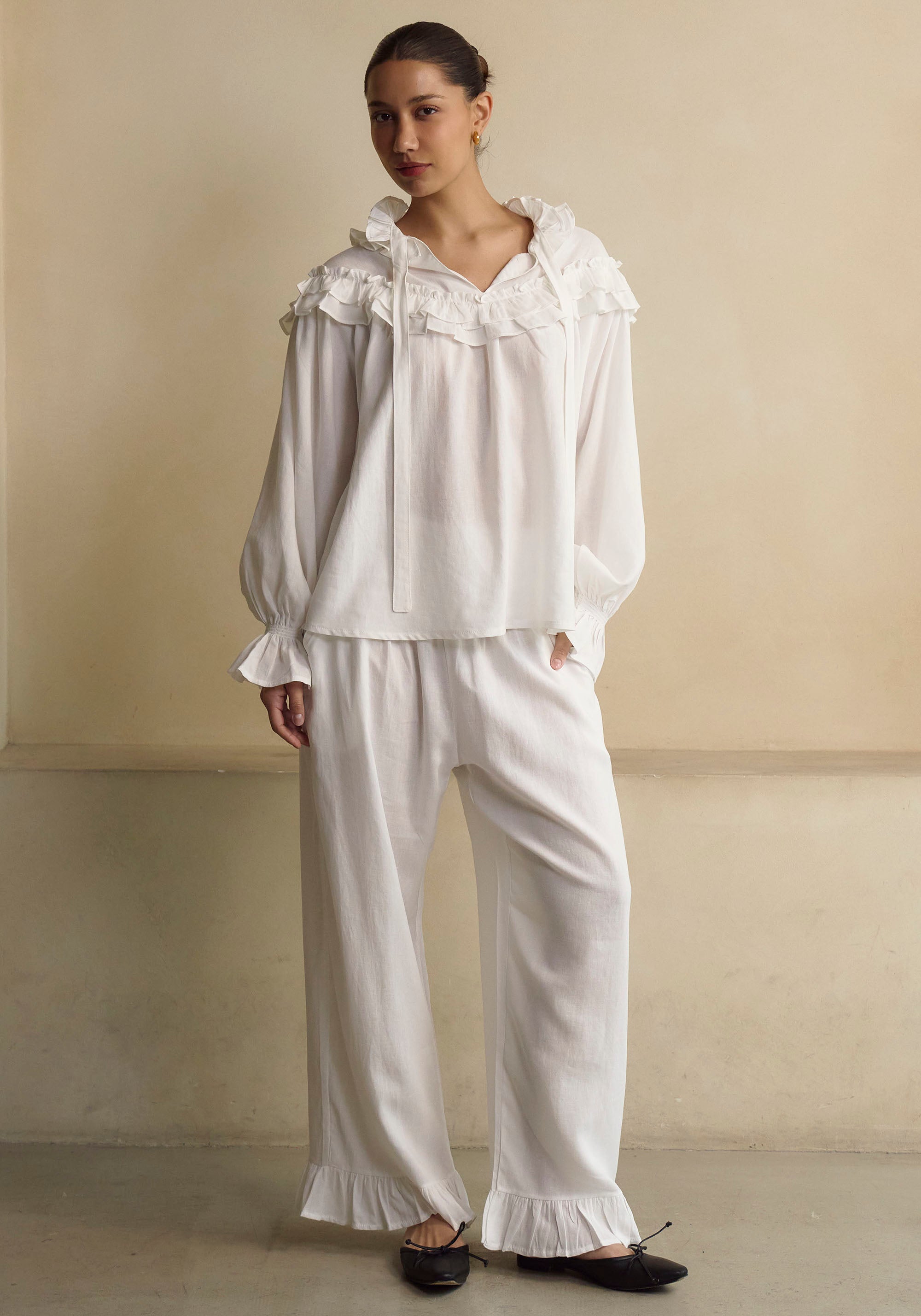 Freya Linen Blouse & Pants Set - gallery