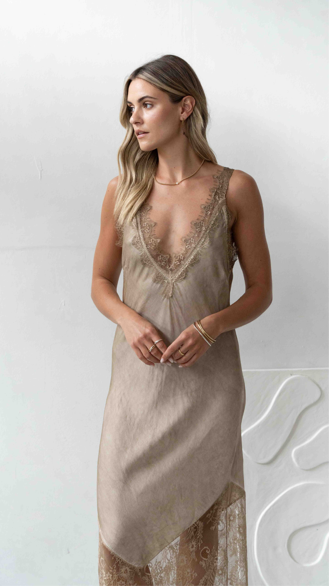 Solange Slip Dress - Sand - gallery