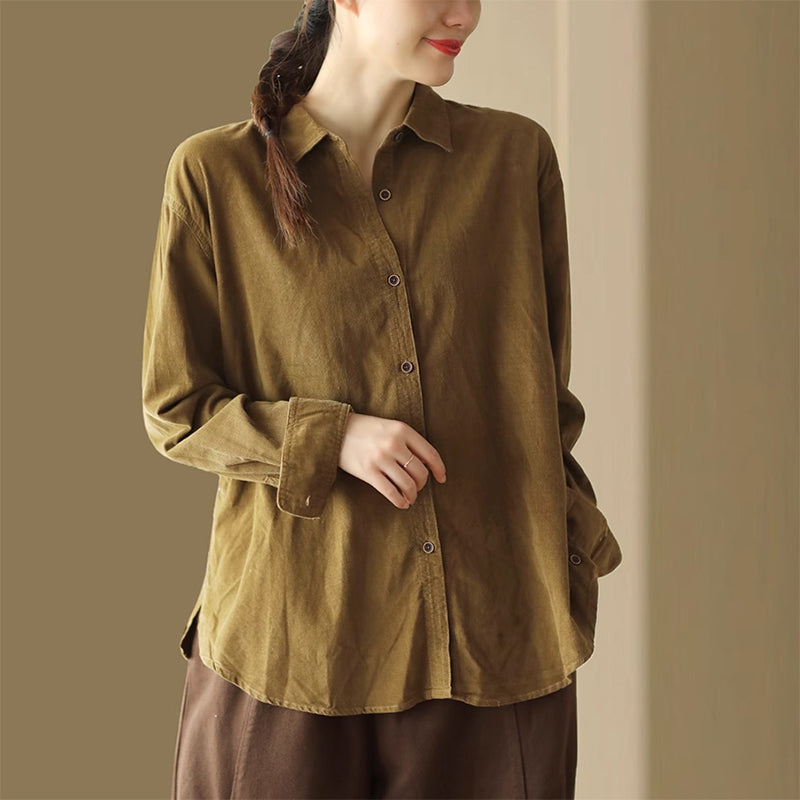 Soft Velvet Long Sleeve Shirt for Women - gallery