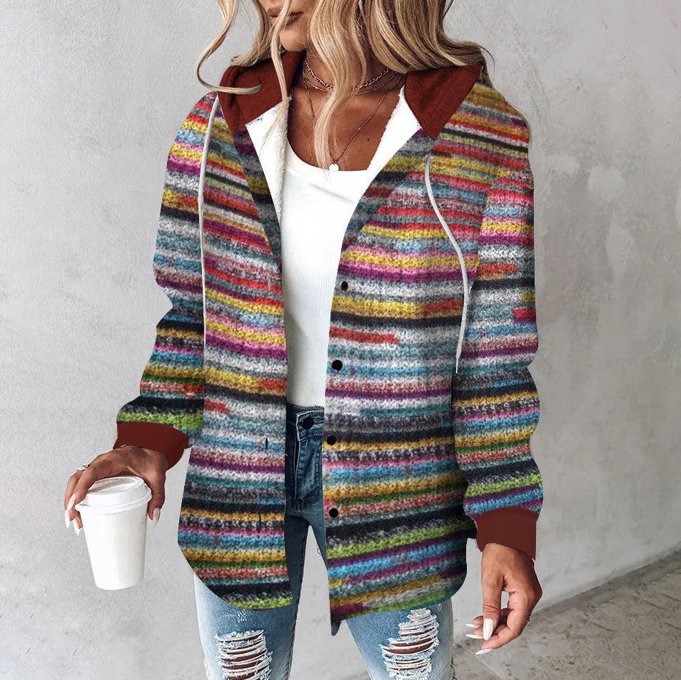 Jaira - Colorful Knit Hoodie