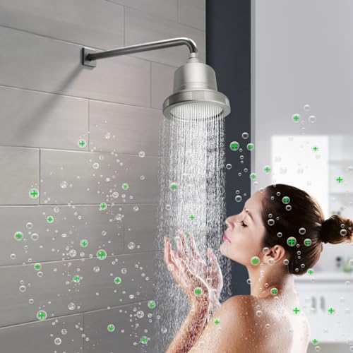 BIANCA Filtered Shower Head - High-Pressure Showerhead with Water Filter System | Ideal for Hair and Skincare | Shower Water Filter System | Improve Beauty and Personal Care Routine (Brushed Steel)