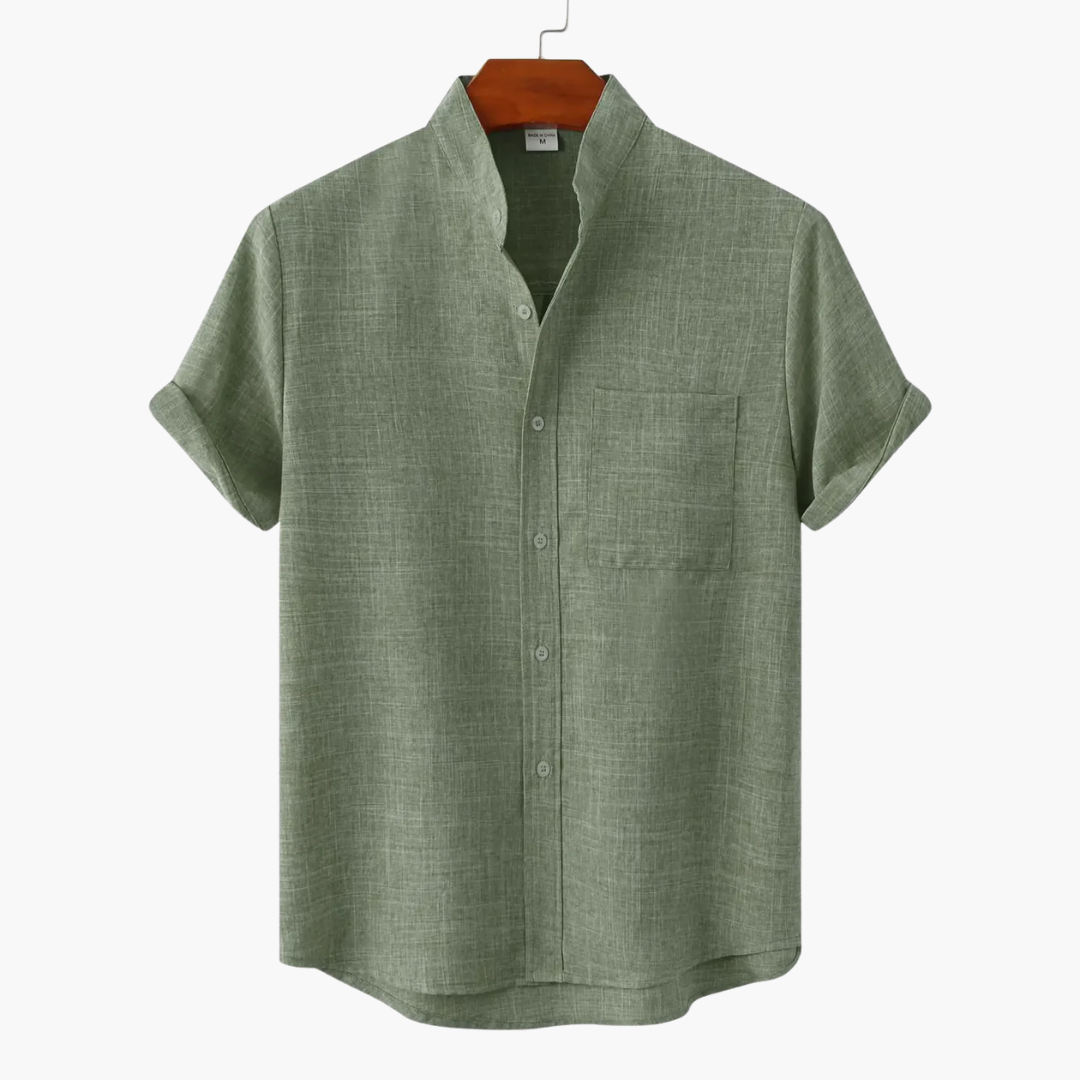 Leandro Natural Linen Short Sleeve Shirt for Men