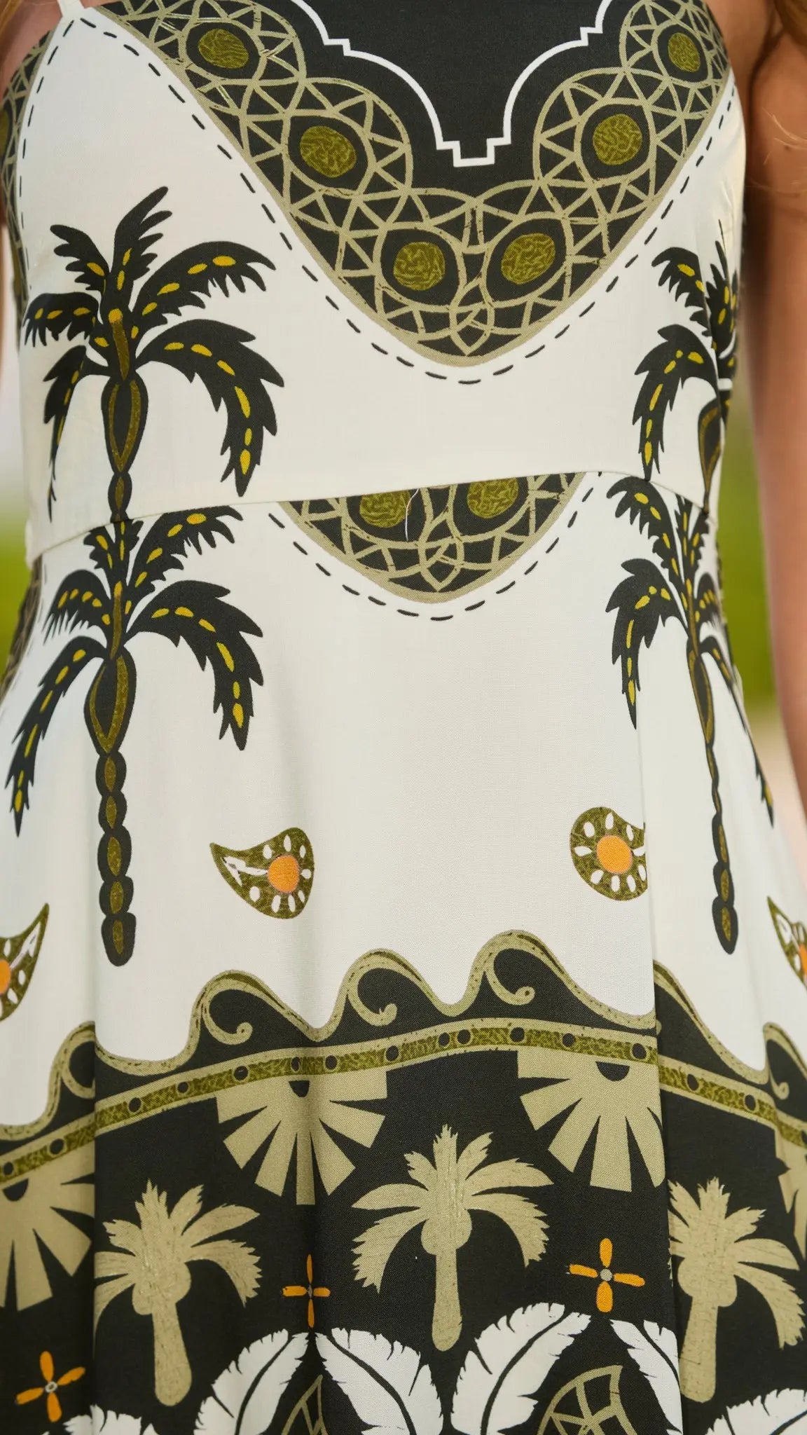 Amara Maxi Dress — Desert Palm Print in Olive for Women - gallery