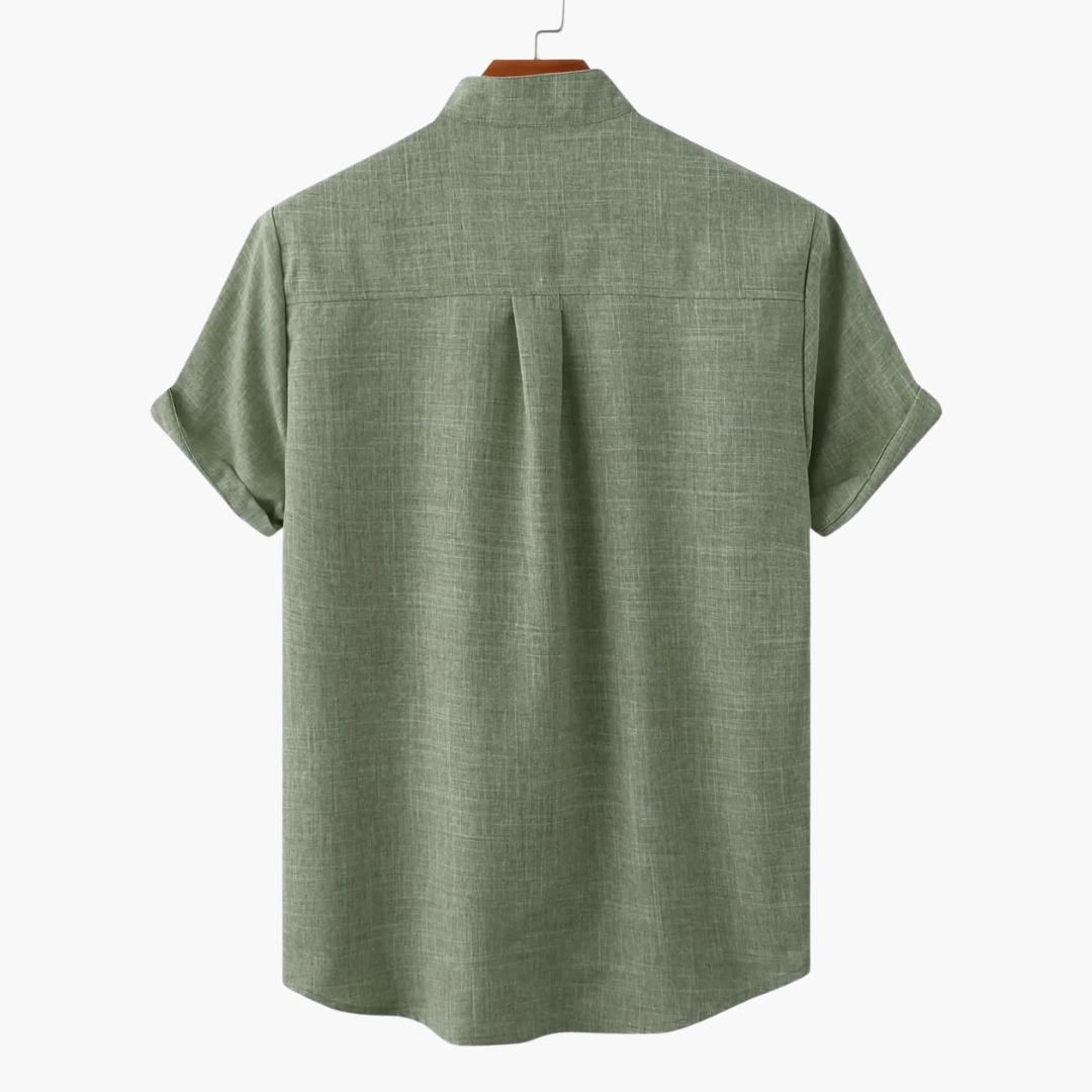 Leandro Natural Linen Short Sleeve Shirt for Men - gallery
