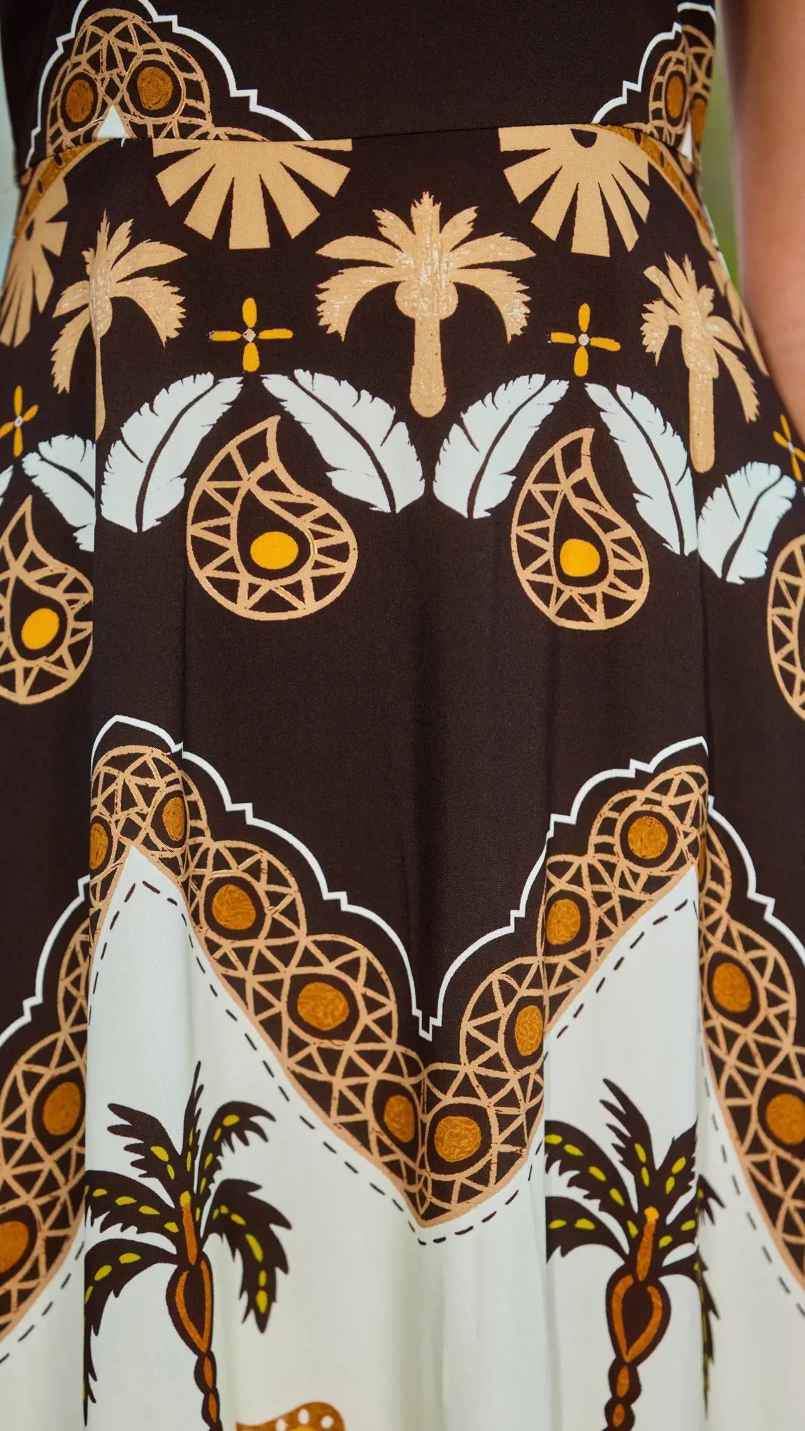 Amara Maxi Dress — Desert Palm Print in Chocolate for Women - gallery