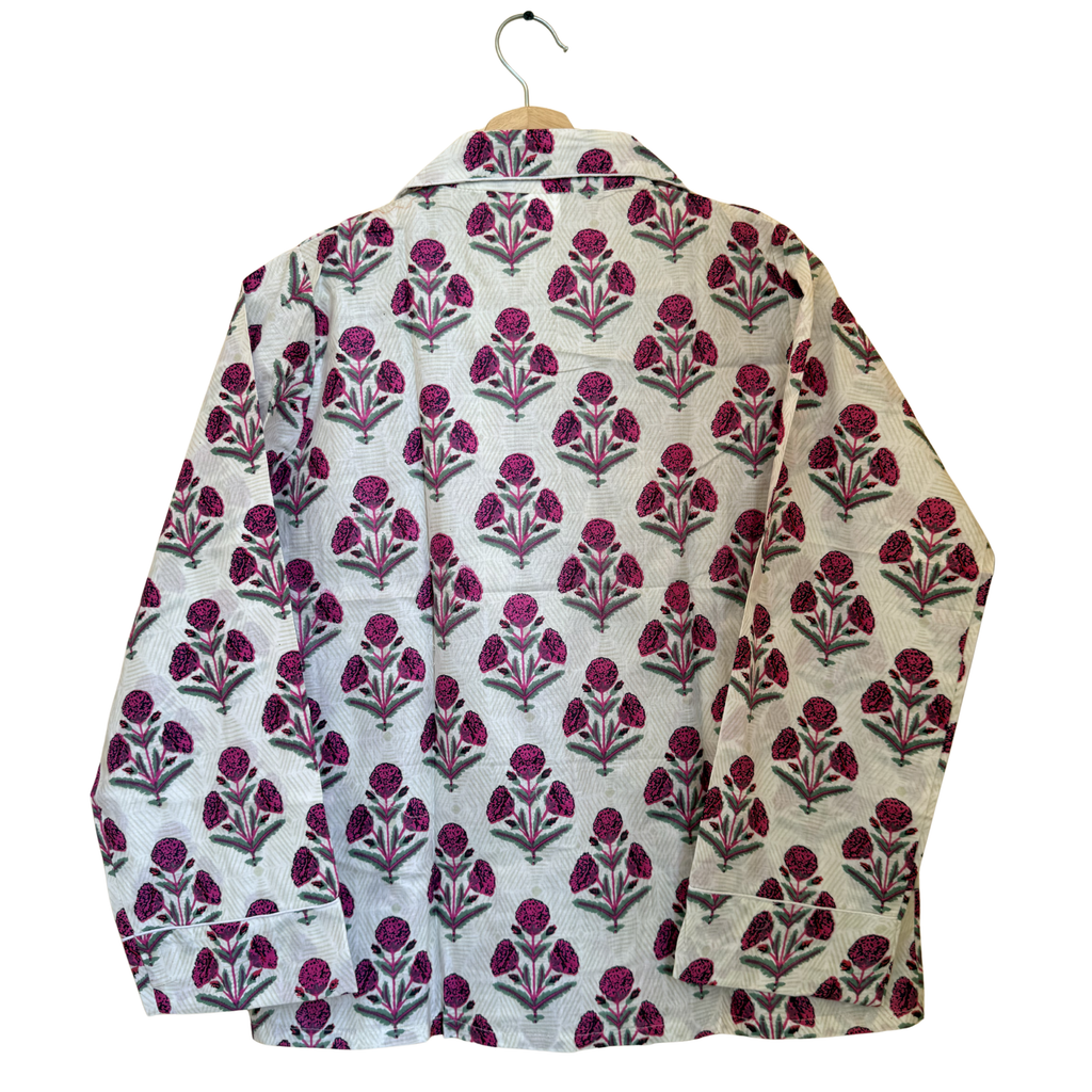 Red Mini Floral Print Cotton Pajama Set for Women - gallery