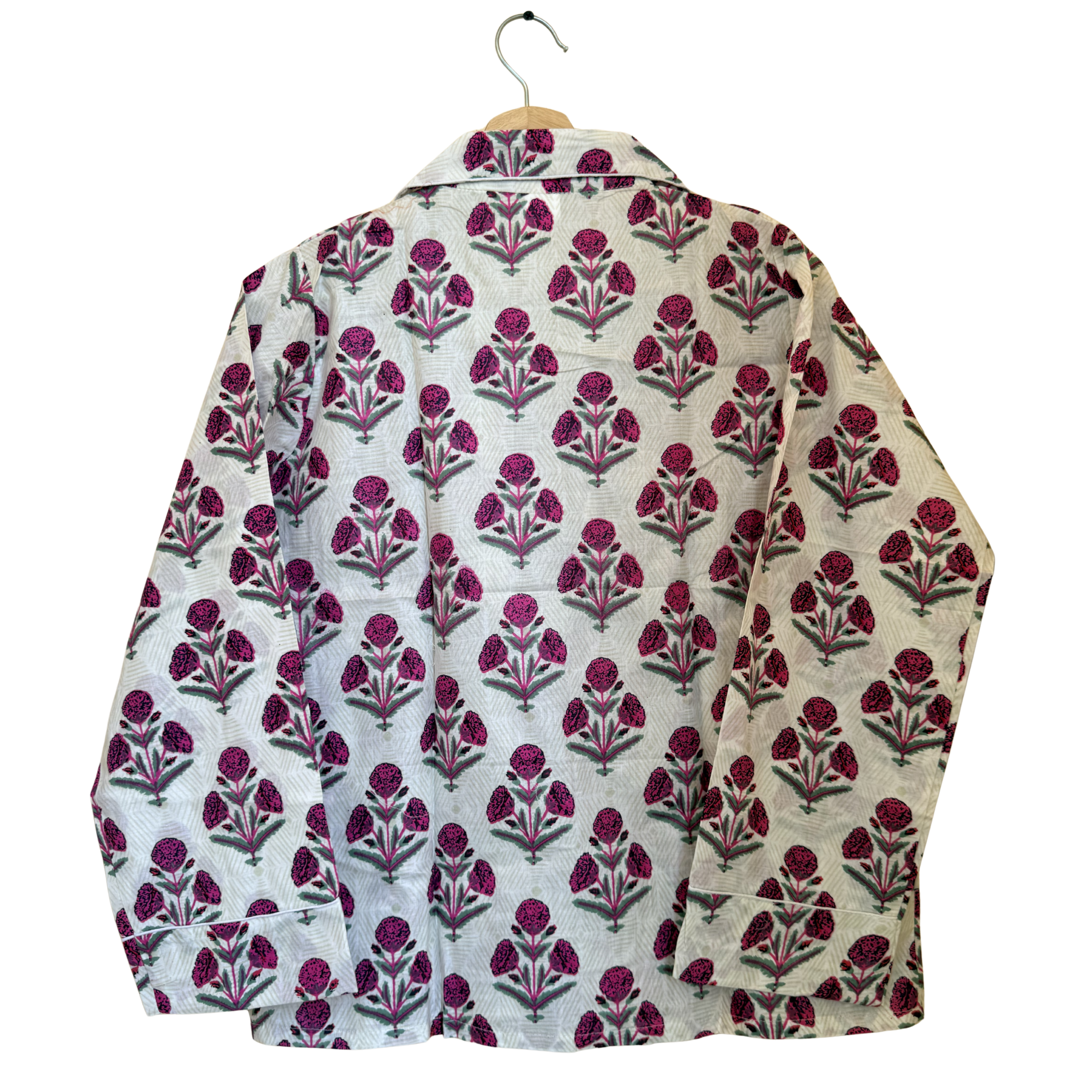 Red Mini Floral Print Cotton Pajama Set for Women - gallery