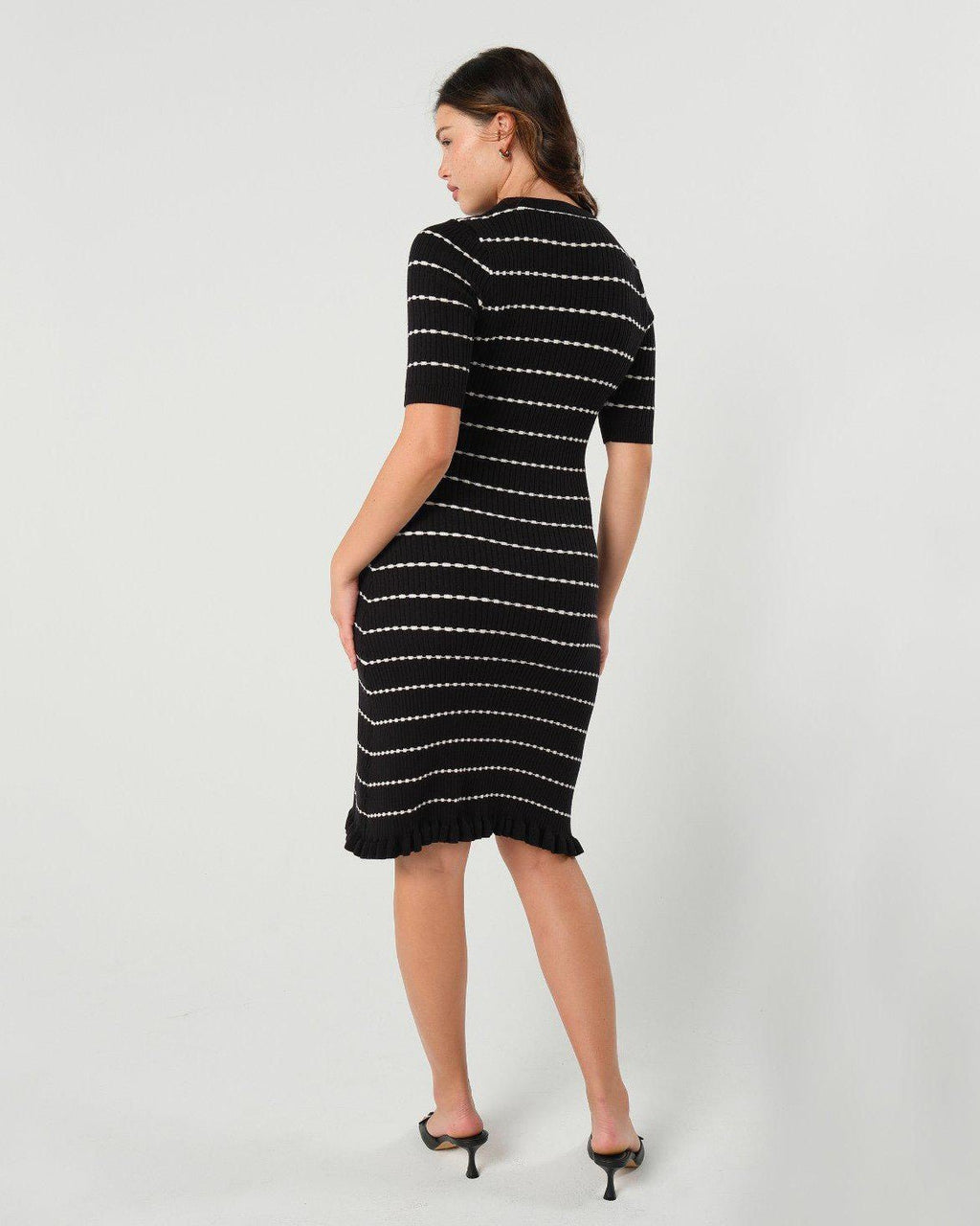 Louie Striped Knit Maternity & Nursing Dress — gallery
