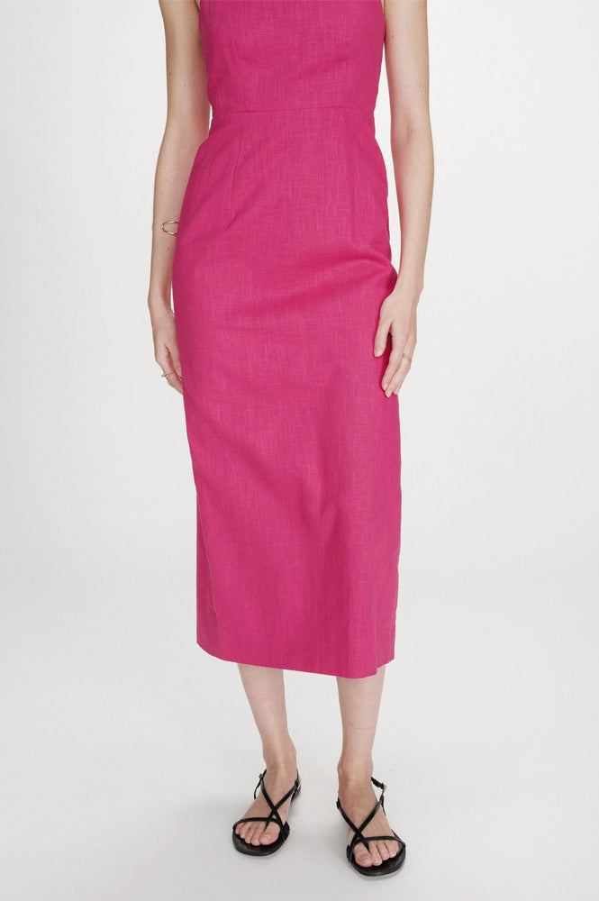 Veranys Fuchsia Linen Dress - gallery