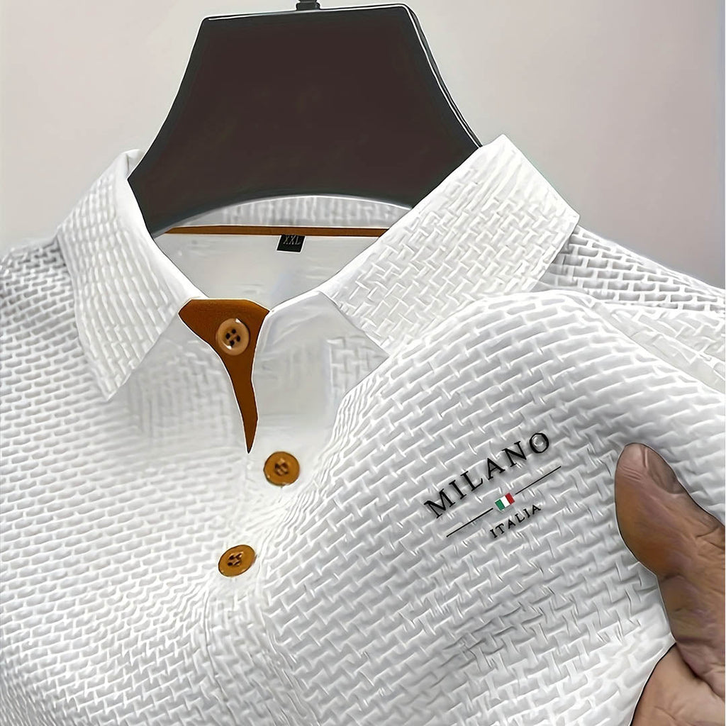 Textured Polo Shirt for Men - White