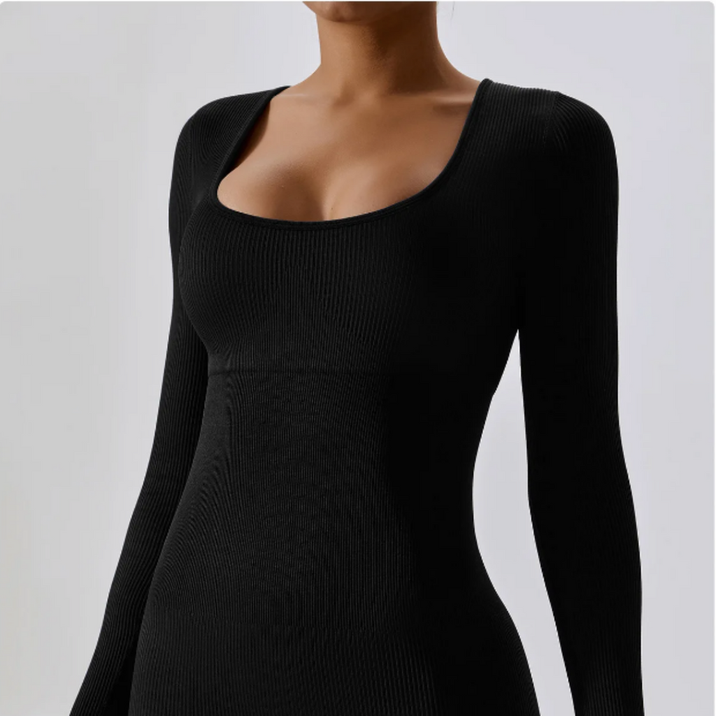 Solid Long Sleeve Performance Jumpsuit