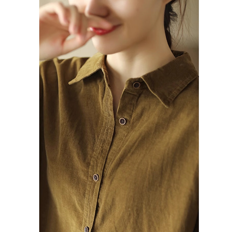 Soft Velvet Long Sleeve Shirt for Women - gallery