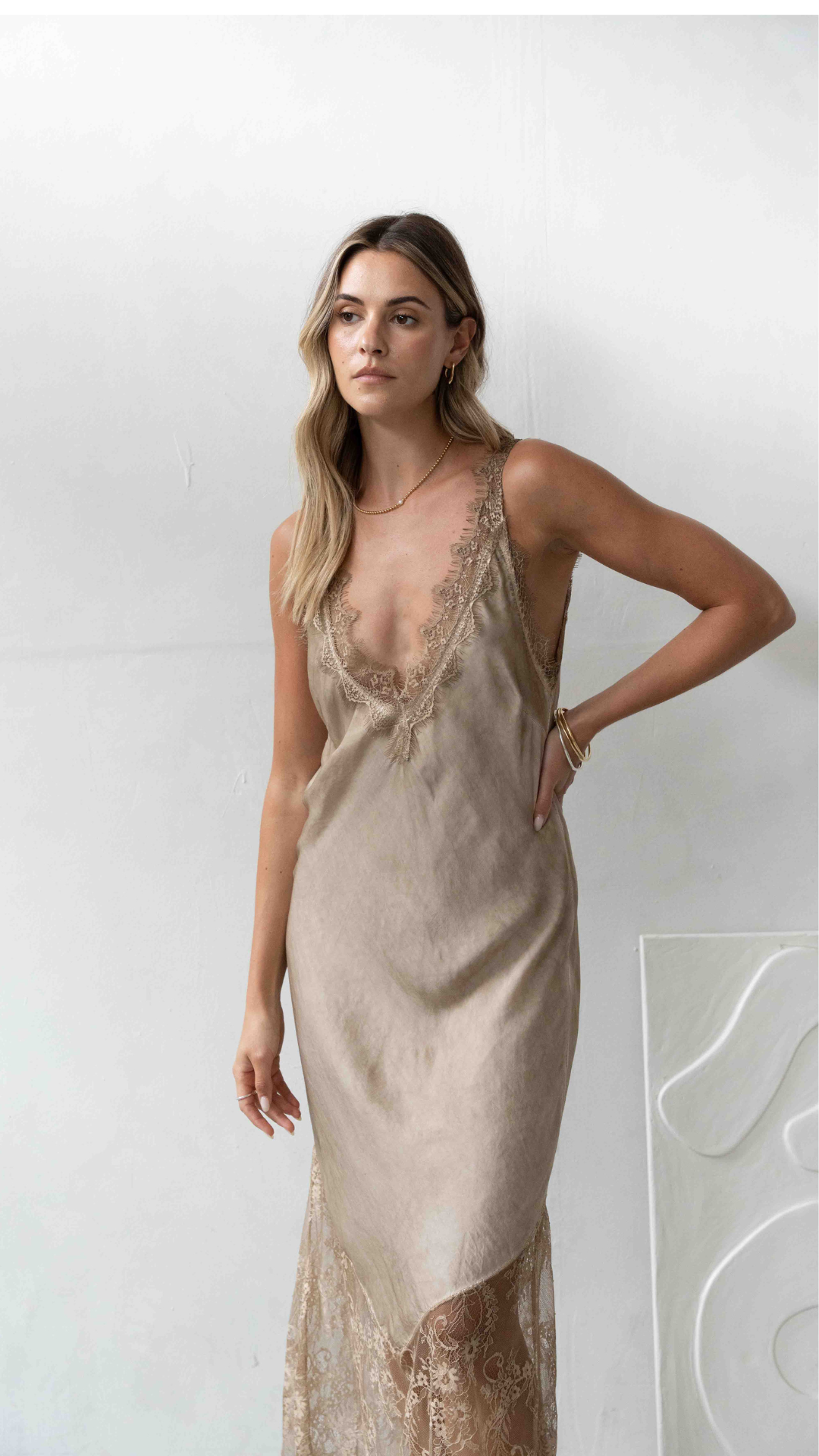 Solange Slip Dress - Sand - gallery