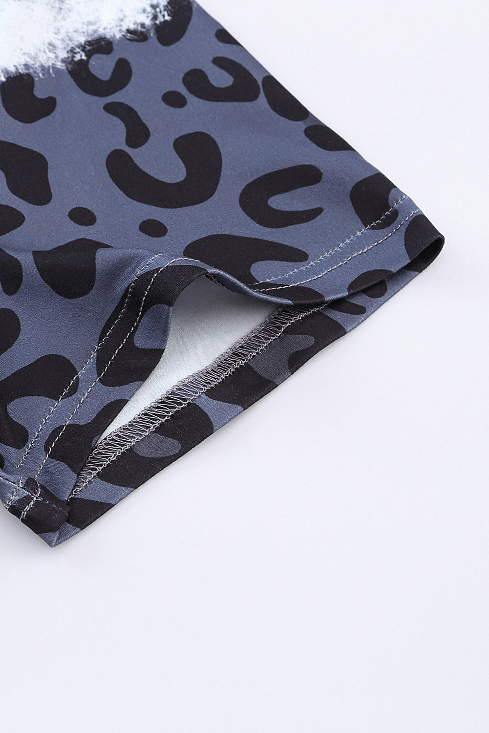 Leopard Color Block V-Neck Short Sleeve Dress for Women - gallery