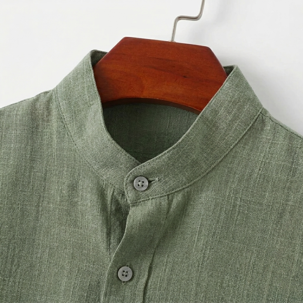 Leandro Natural Linen Short Sleeve Shirt for Men - gallery
