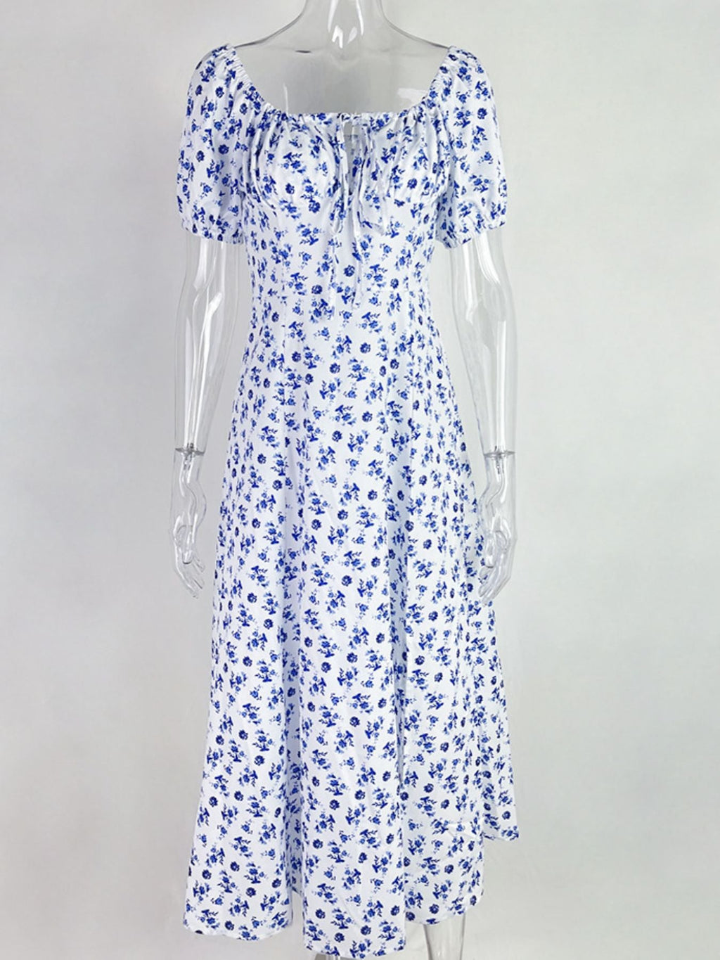 Floral Print Tie-Front Slit Maxi Dress for Women - gallery