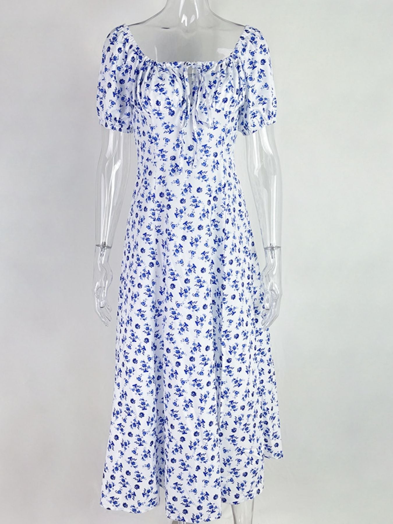 Floral Print Tie-Front Slit Maxi Dress for Women - gallery