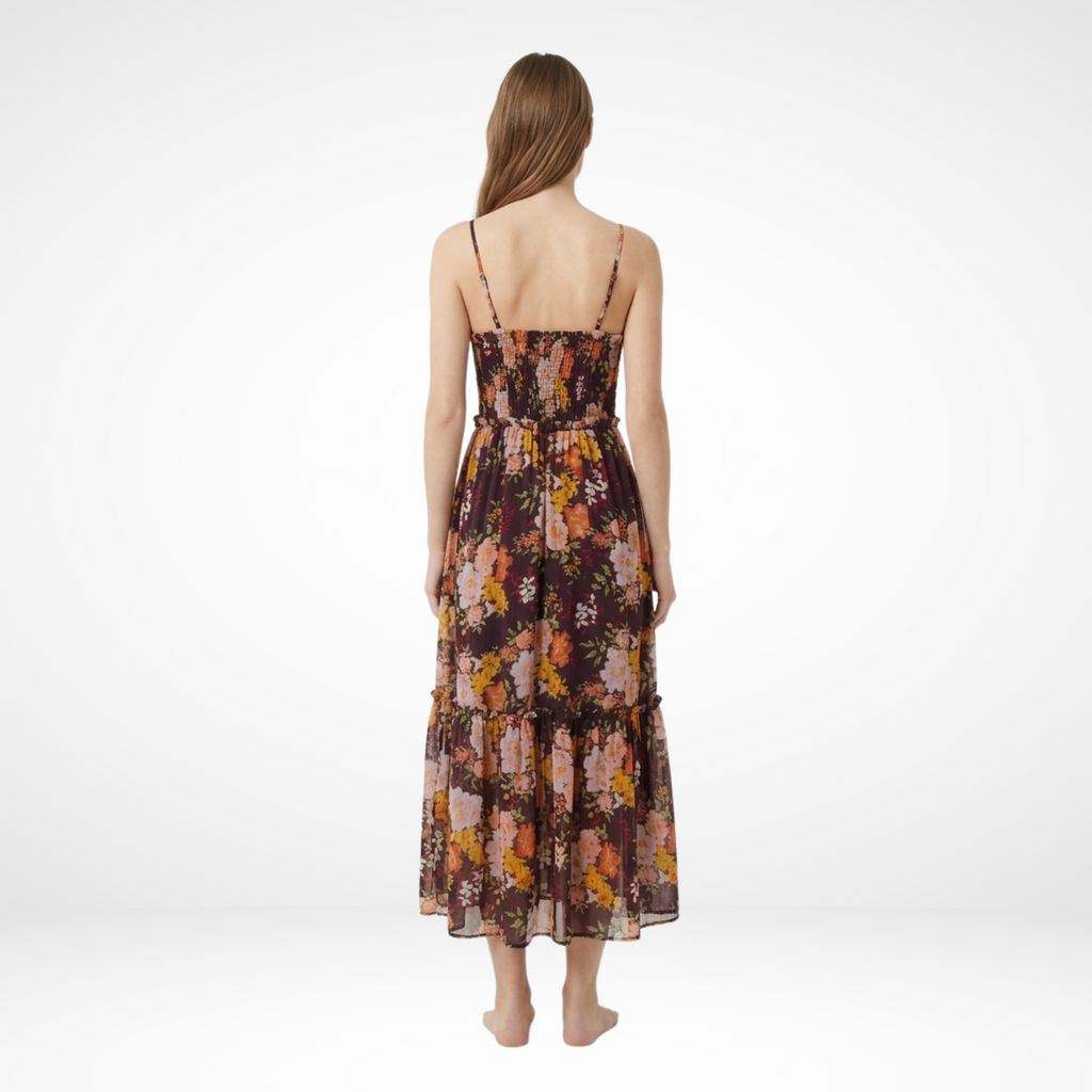 Black Floral Georgette Maxi Dress for Women — Sleeveless Luxe - gallery
