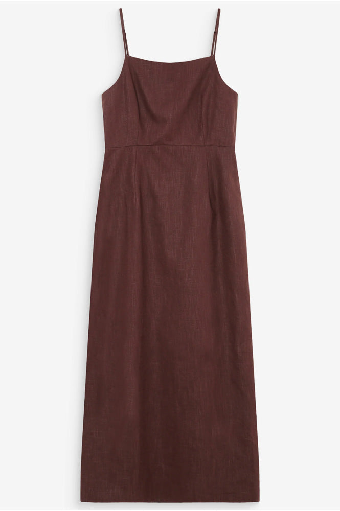 Veranys Chocolate Linen Dress - gallery
