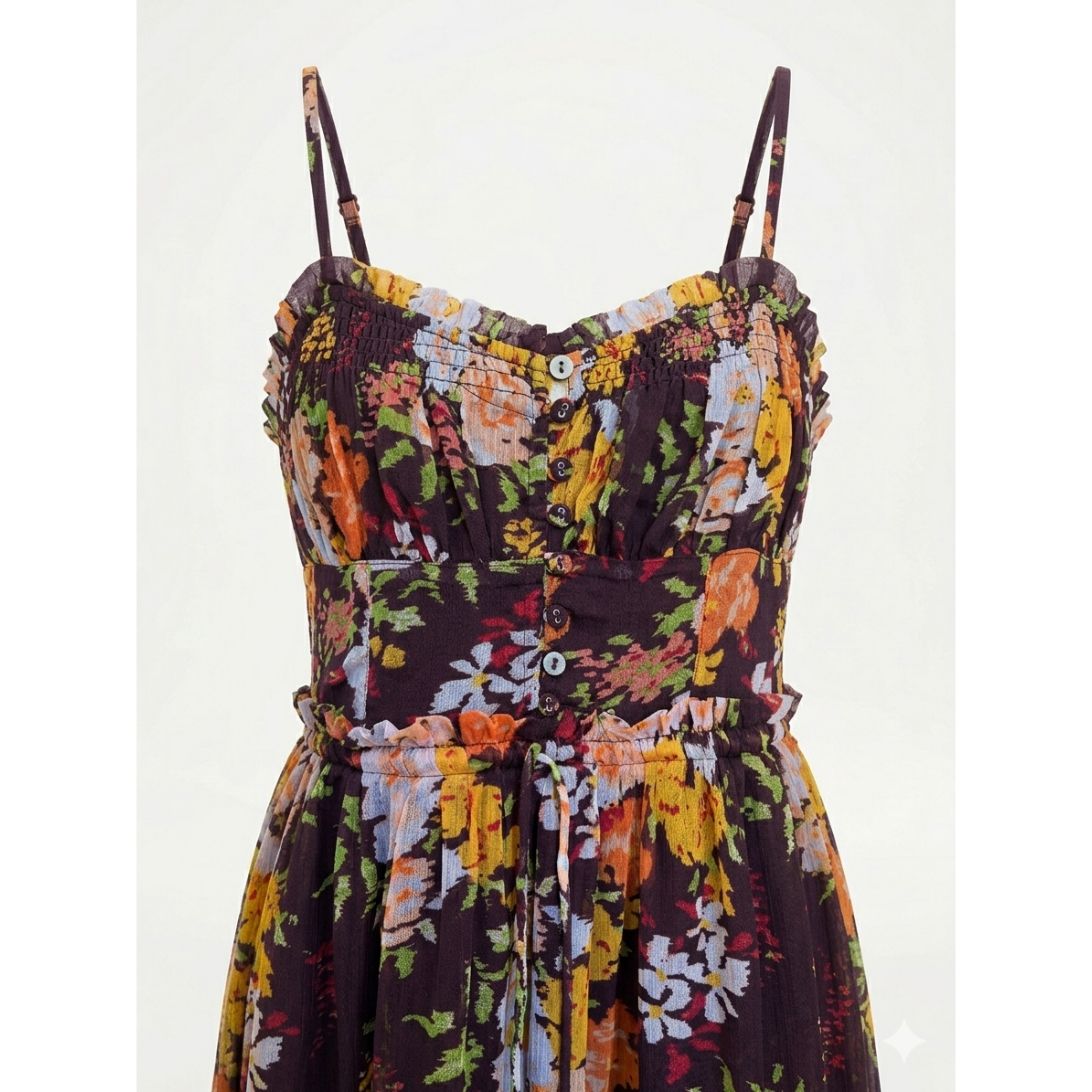 Black Floral Georgette Maxi Dress for Women — Sleeveless Luxe - gallery
