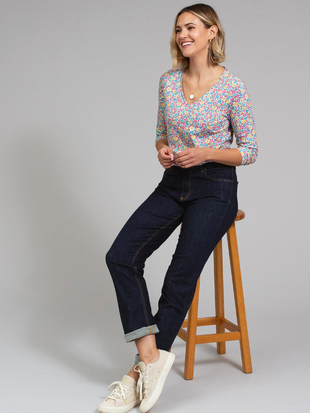 Tarrant Three-Quarter Sleeve Jersey T-Shirt Born To Bloom — gallery