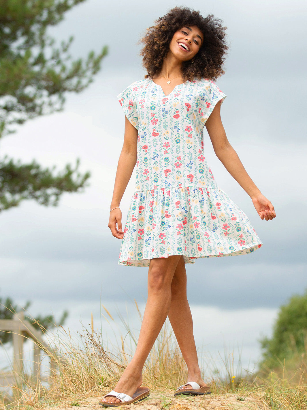 Bookham Slub Jersey Dress Flower Press