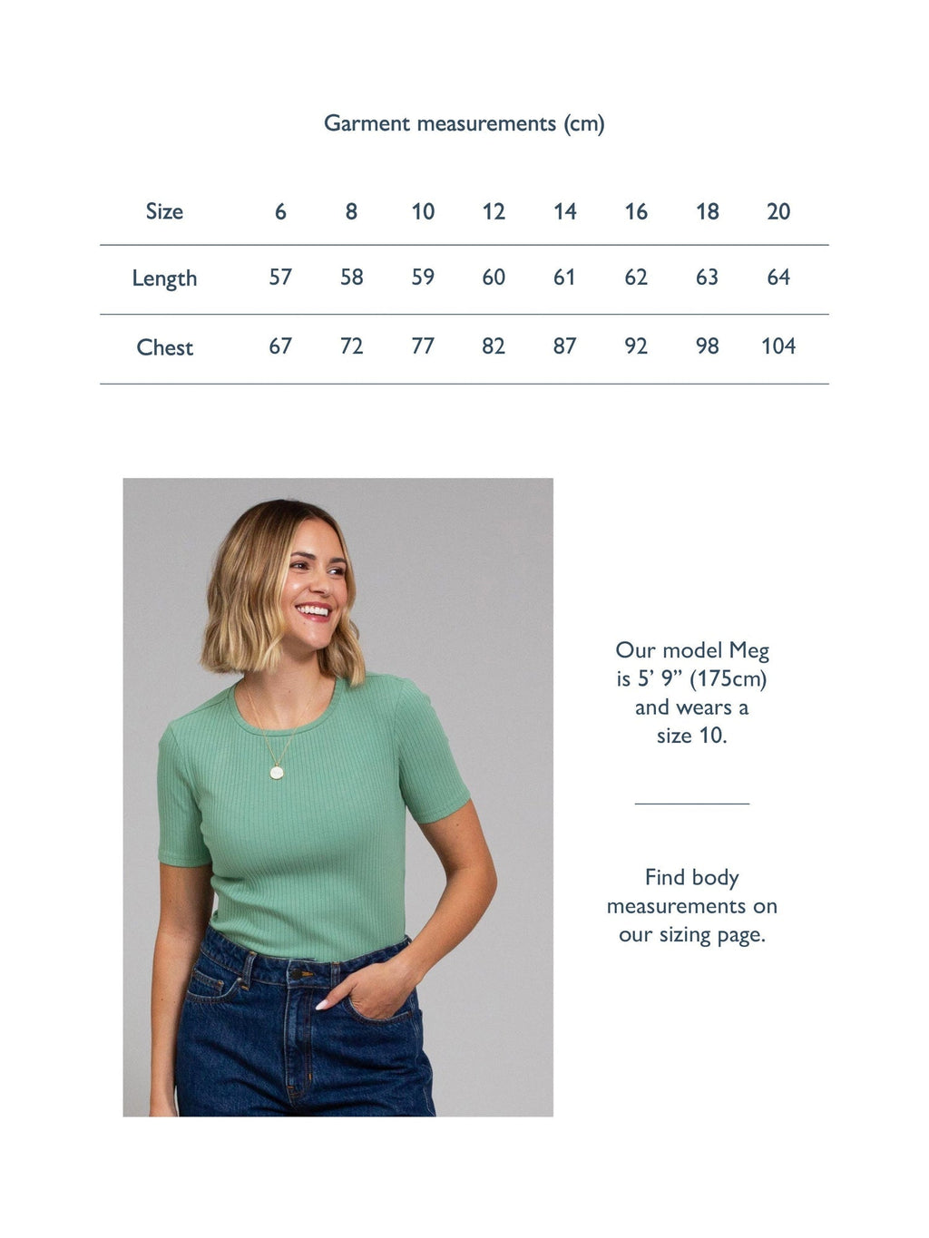 Portesham Ribbed T-Shirt Sage — gallery