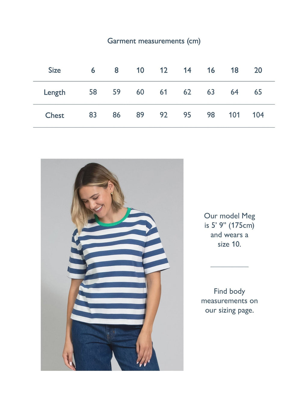 Oxbridge Jersey T-Shirt Navy Stripe — gallery