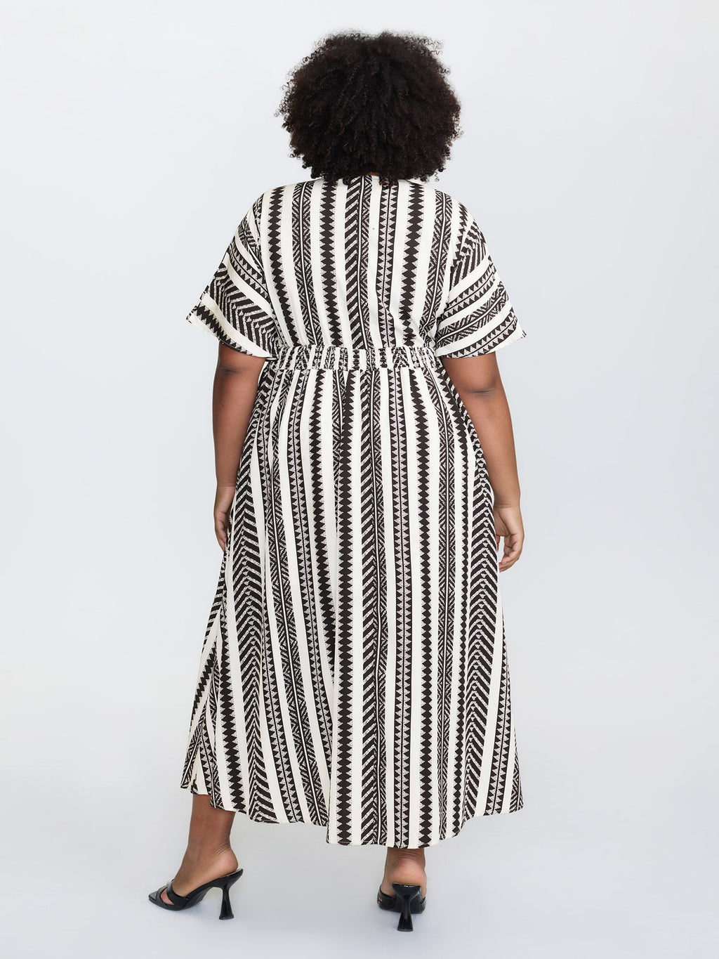 Solid Geometric Dolman Sleeve Pocket Shirred Split Hem Dress for Women - gallery