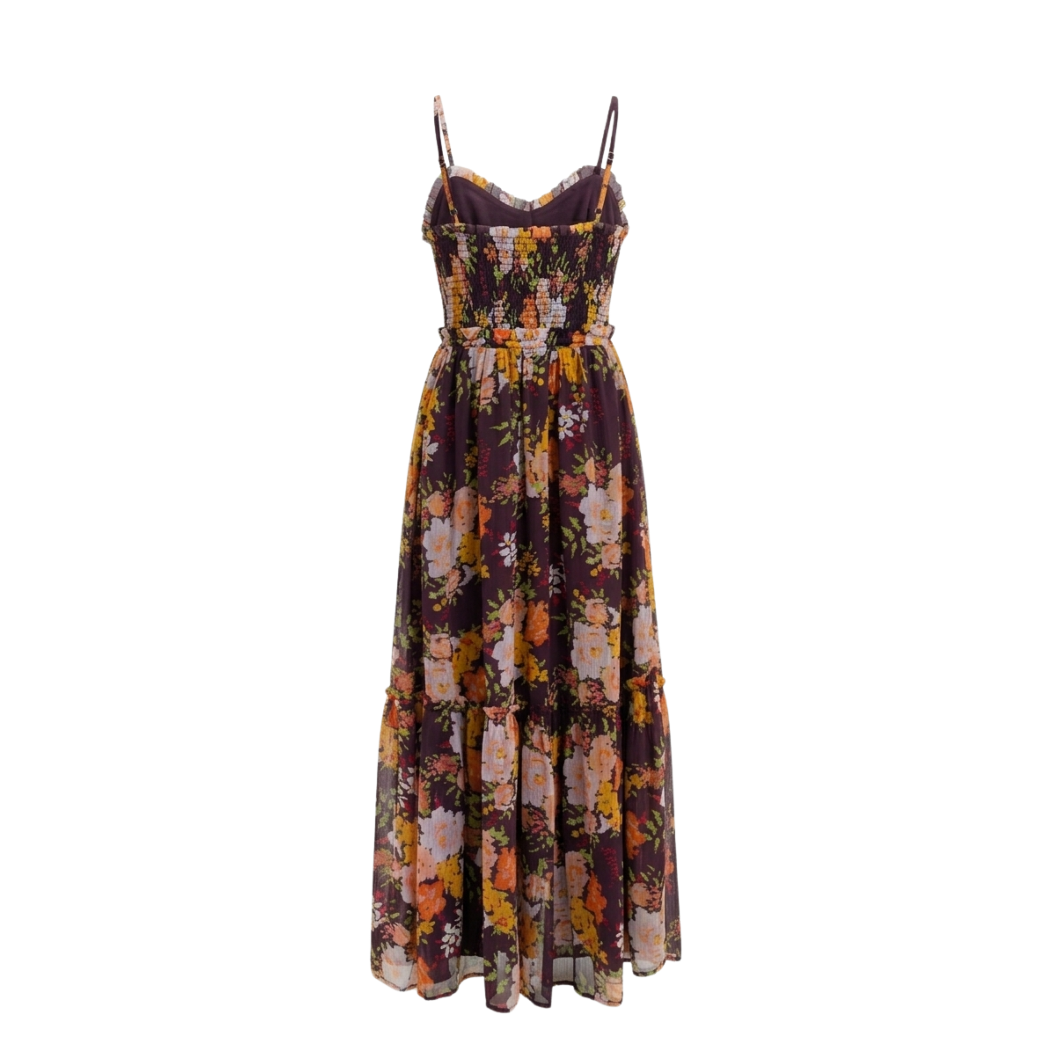 Black Floral Georgette Maxi Dress for Women — Sleeveless Luxe - gallery