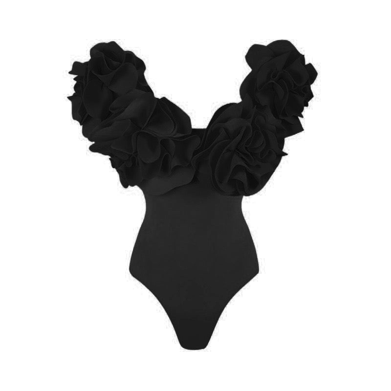 Bleza Floral Padded Monokini Bodysuit for Women - gallery
