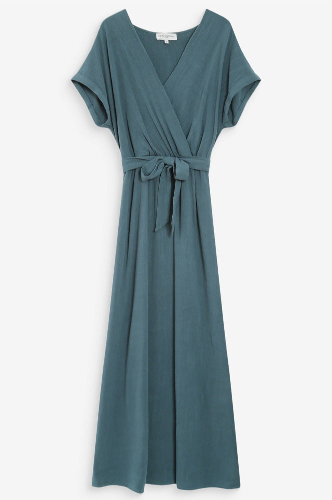 Pollen Emerald Wrap Dress - gallery
