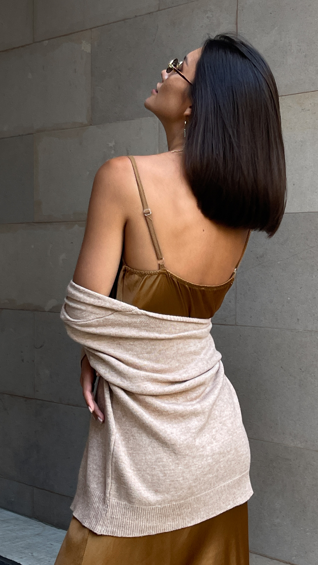 Iris Satin Dress - Caramel - gallery