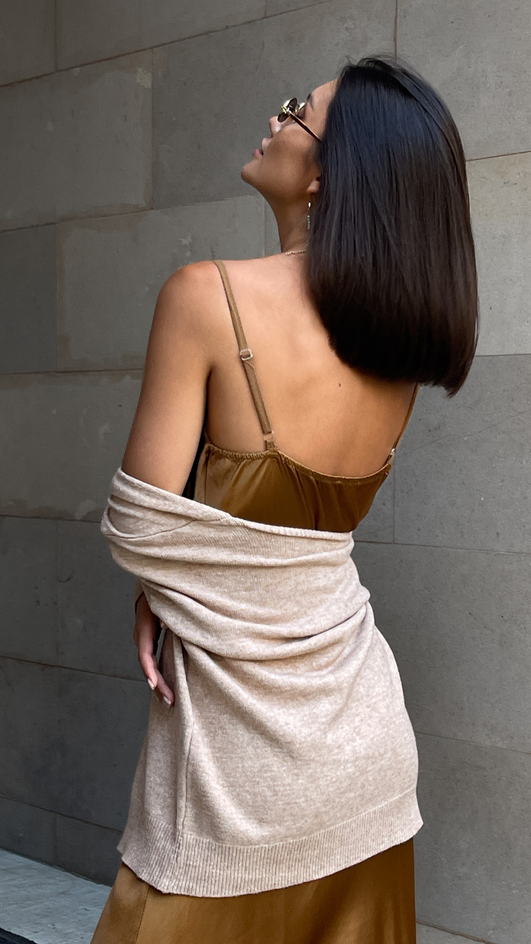 Iris Satin Dress - Caramel - gallery