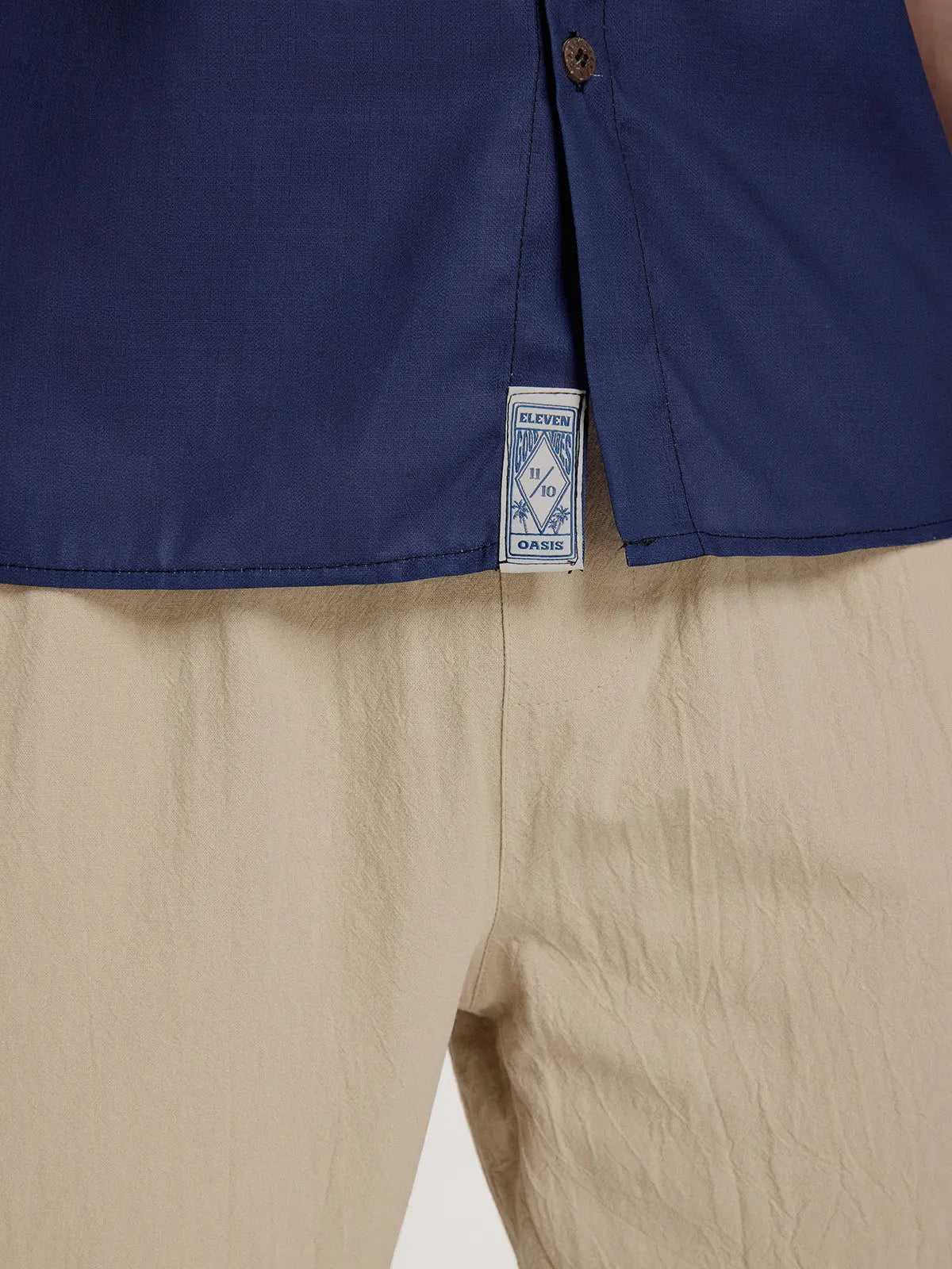 Casual Loose Linen-Feel Short Sleeve Shirt for Men - gallery