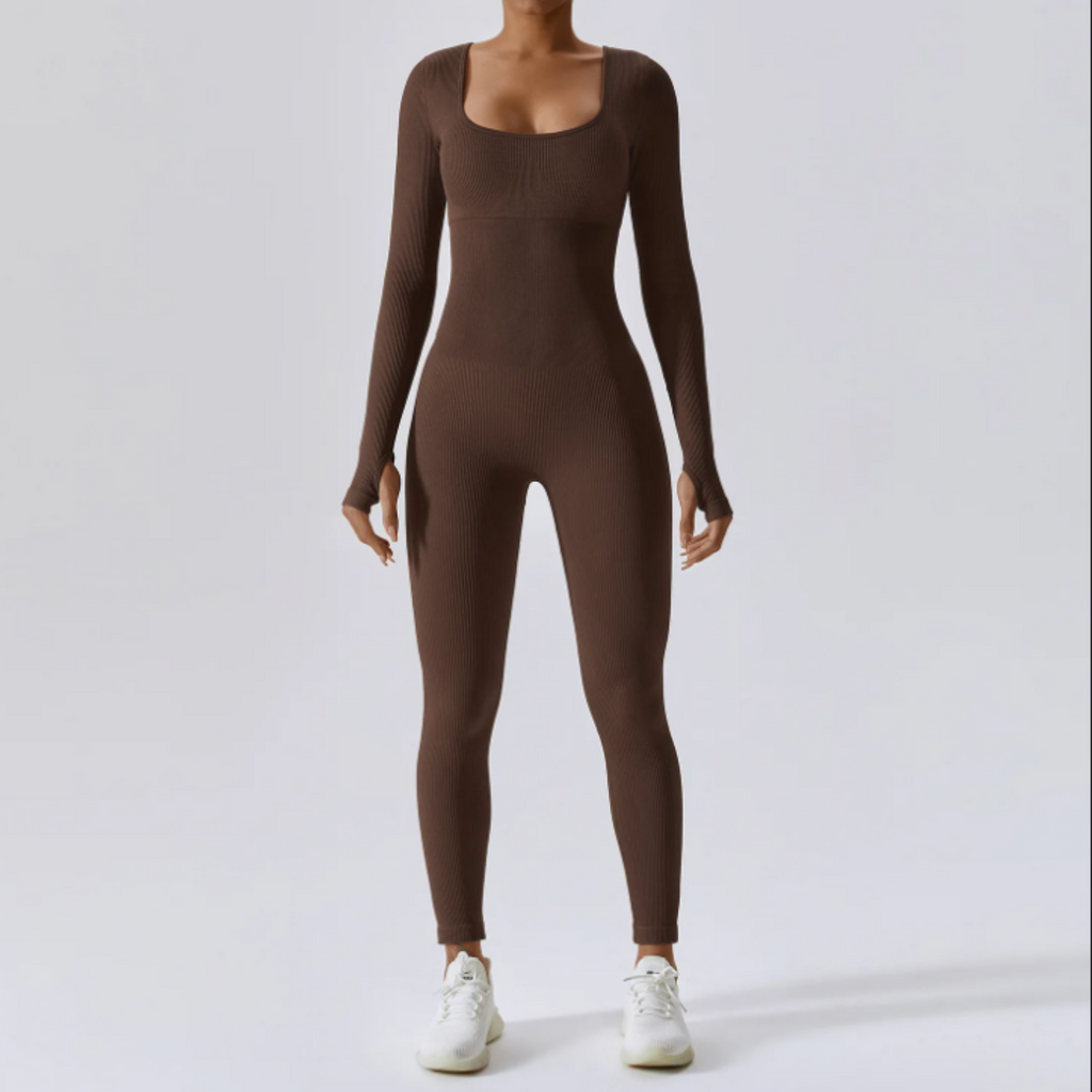 Solid Long Sleeve Performance Jumpsuit