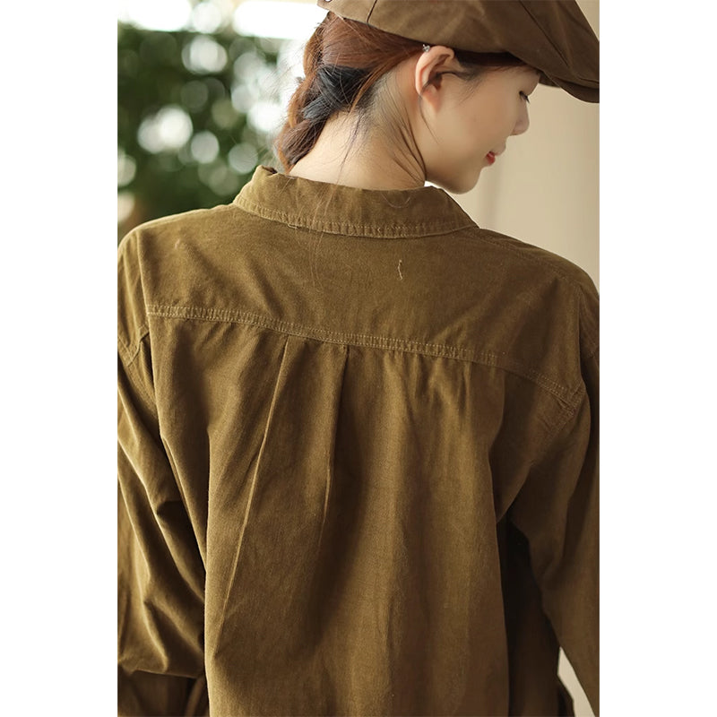 Soft Velvet Long Sleeve Shirt for Women - gallery