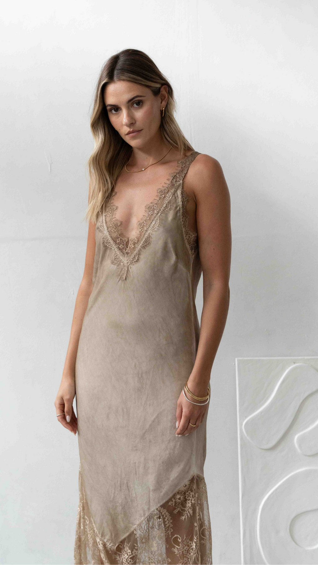 Solange Slip Dress - Sand - gallery