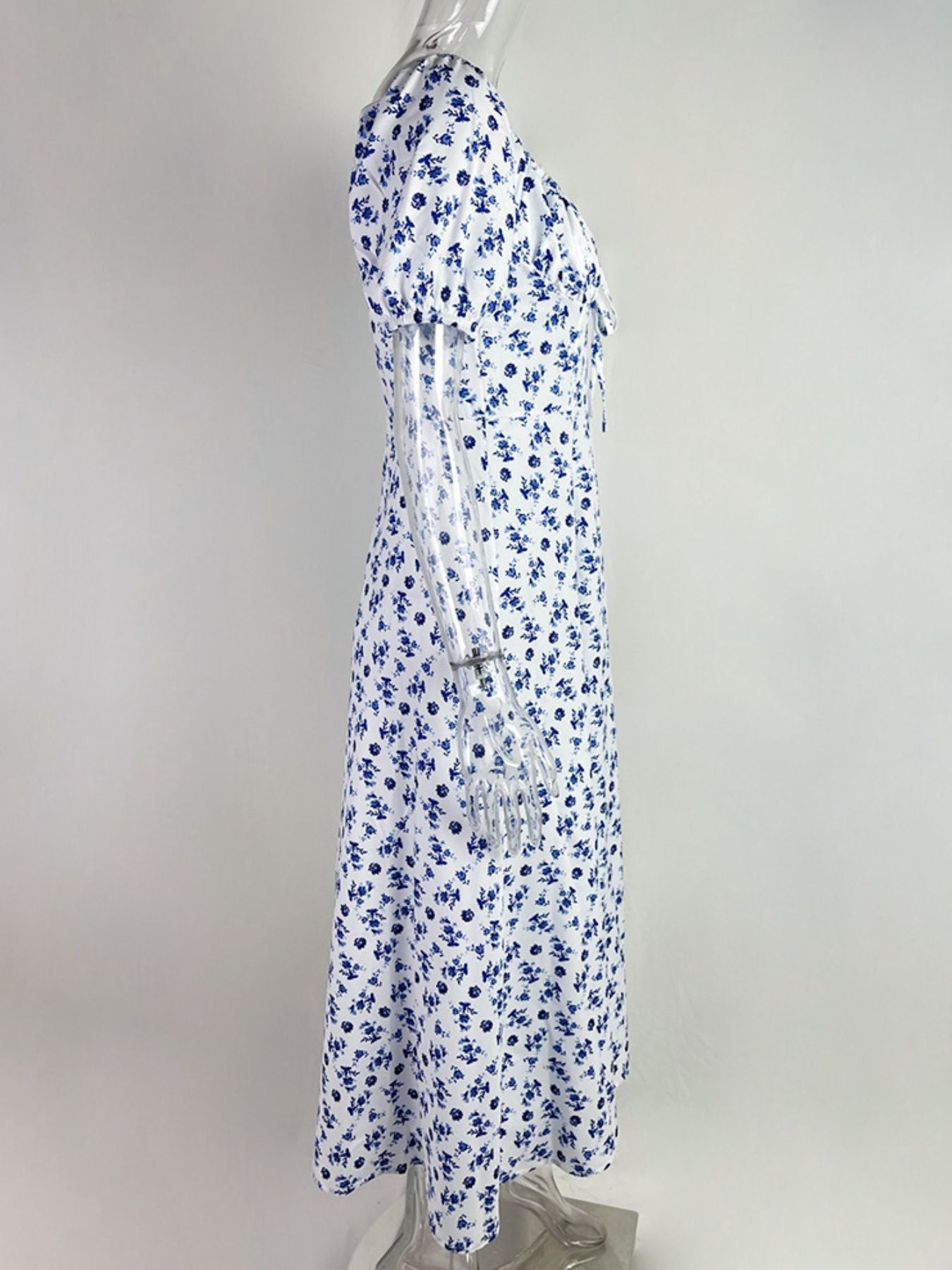 Floral Print Tie-Front Slit Maxi Dress for Women - gallery