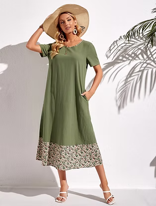 Cotton Linen Midi Dress for Women - gallery