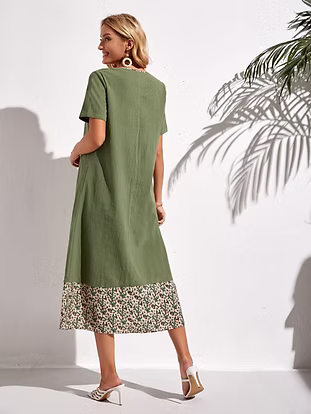 Cotton Linen Midi Dress for Women - gallery