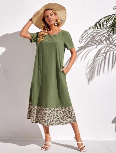 Cotton Linen Midi Dress for Women - gallery