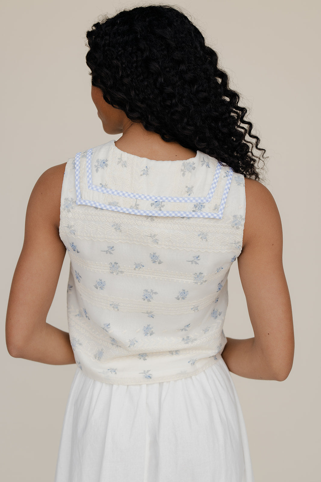 Forget Me Not Collared Tank Cami Top for Women - gallery