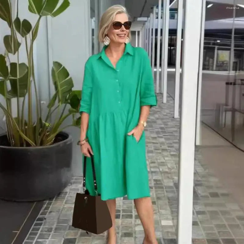 Tricia - Casual Cotton Midi Dress