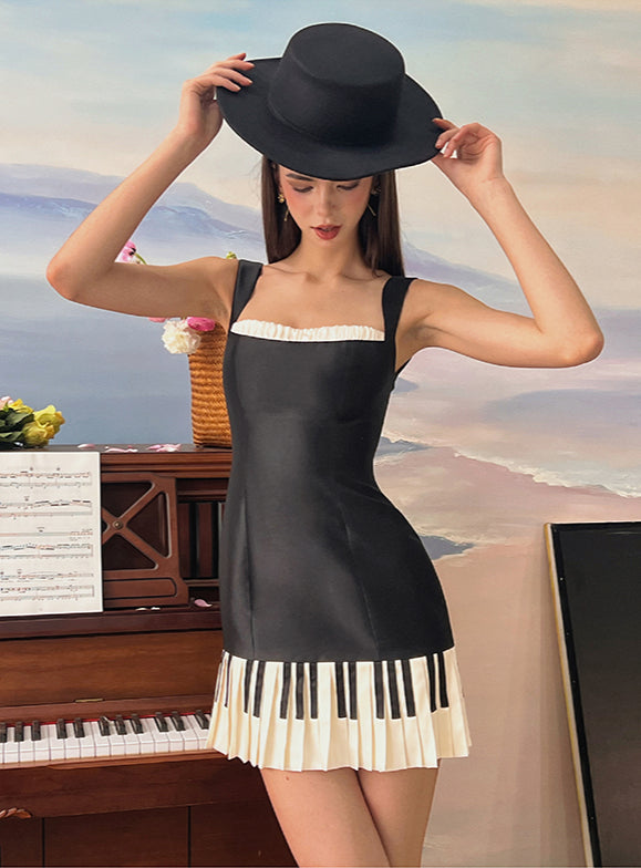 Piano Keys Heart Mini Dress for Women - gallery