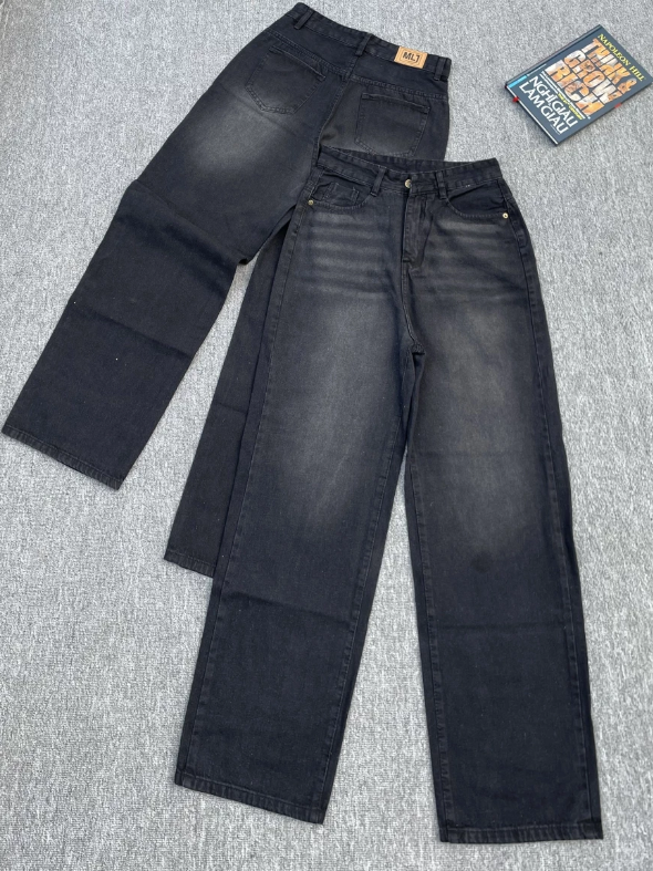 Straight-Leg Washed Jeans in Smoky Silver-Black for Women - gallery