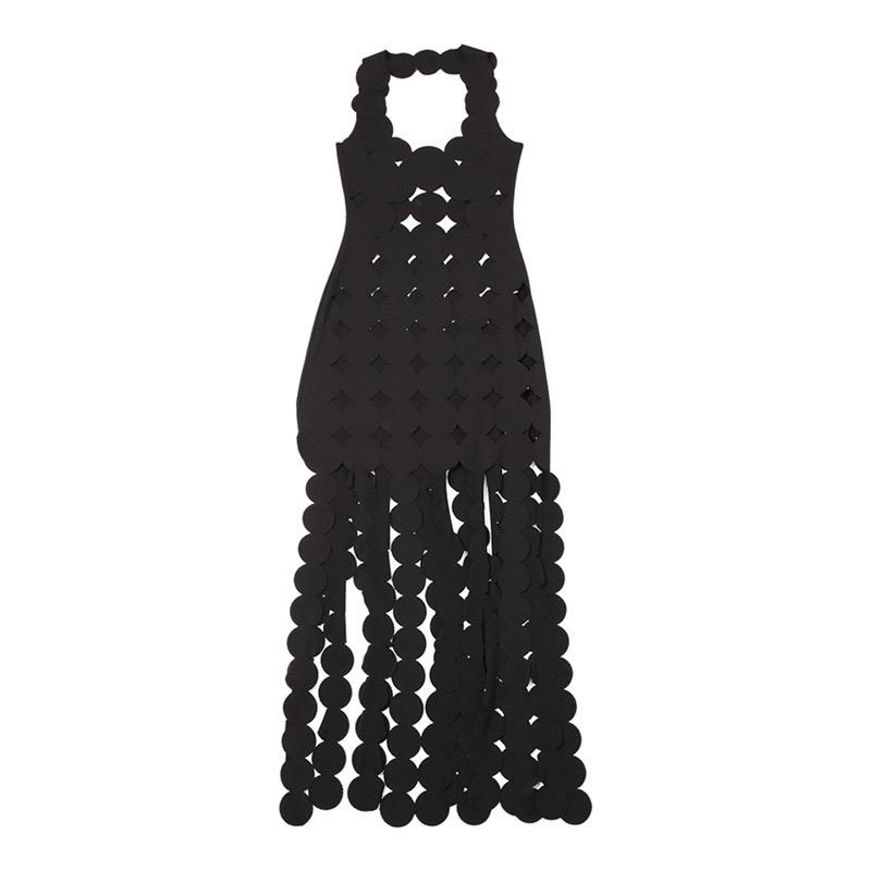 Shifa Square Neck Cut Out Tassel Resort Wear Dress for Women - gallery